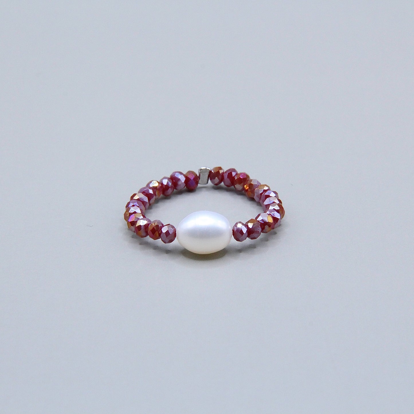 Bague Rose Foncé irisé