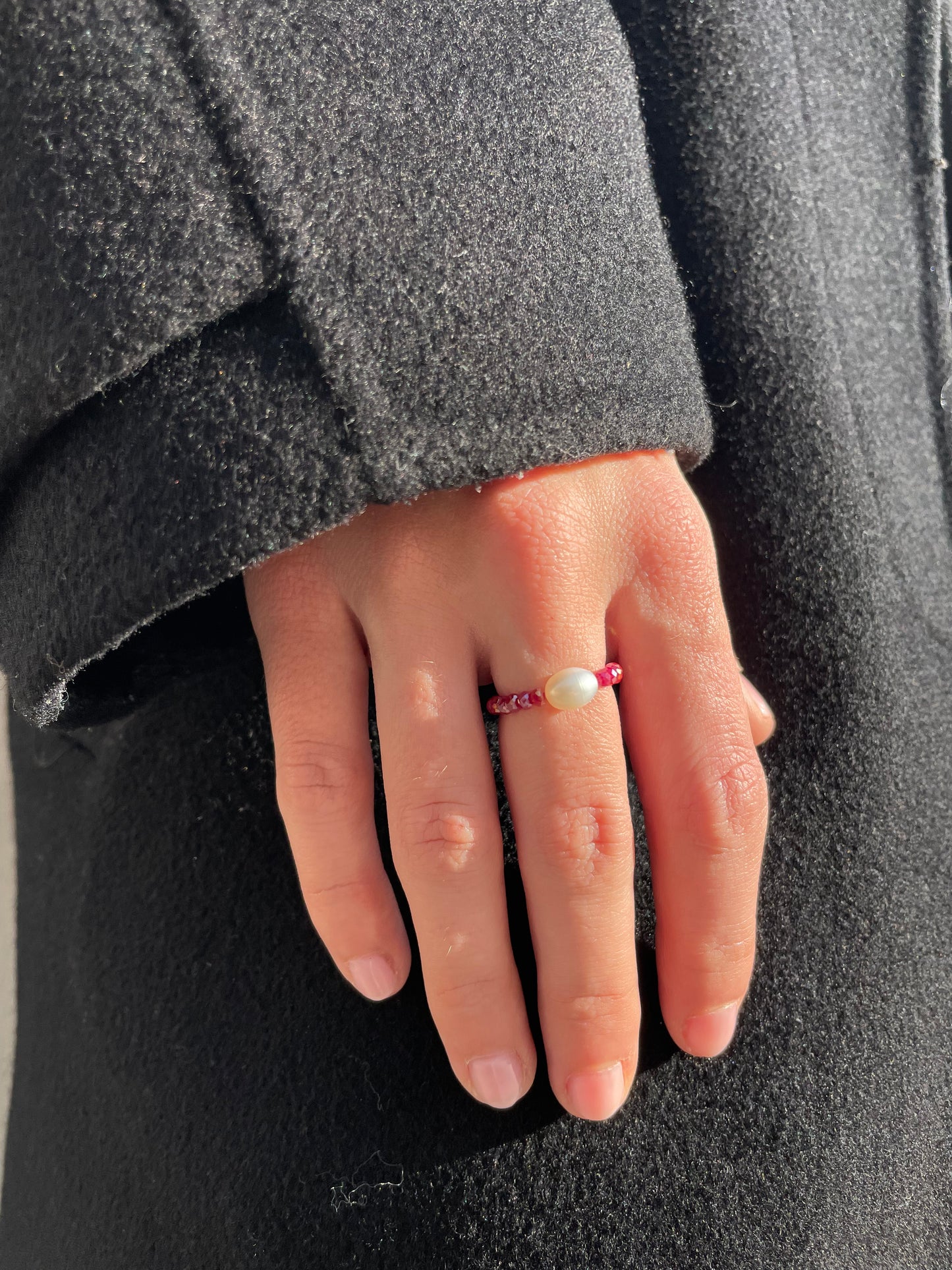 Bague Rose Foncé irisé